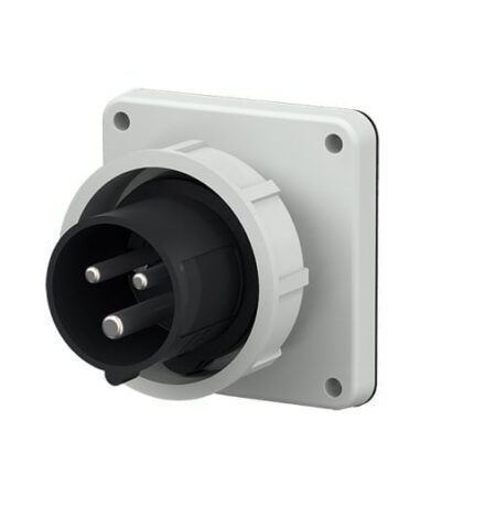 833, ENCHUFE INDUSTRIAL EMPOTRABLE 32A 3P+T 500V, COLOR NEGRO 7H, IP67