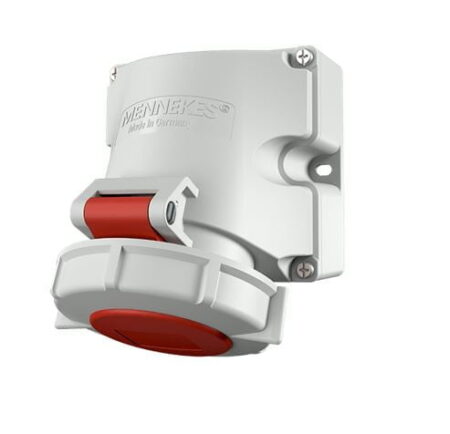 9322, TOMACORRIENTE INDUSTRIAL VISIBLE 16A 3P+T 415V, COLOR ROJO 6H, IP67, LIBRE DE HALOGENO