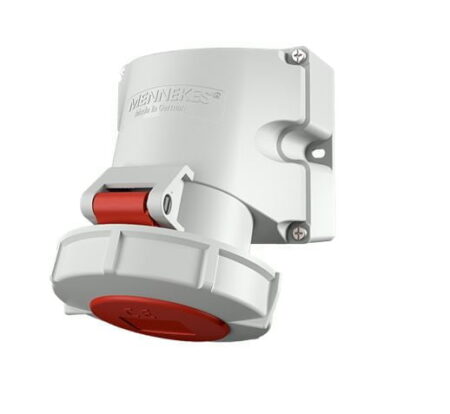 9382, TOMACORRIENTE INDUSTRIAL VISIBLE 32A 3P+N+T 415V, COLOR ROJO 6H, IP67, LIBRE DE HALOGENO