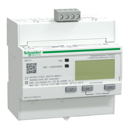 A9MEM3155, IEM3155 – MEDIDOR DE ENERGIA MONOFASICO/TRIFASICO 63A, LCD, 1DI/1DO, COMUN. MODBUS RTU RS485, IP40, RIEL DIN A9MEM3155, IEM3155 – MEDIDOR DE ENERGIA MONOFASICO/TRIFASICO 63A, LCD, 1DI/1DO, COMUN. MODBUS RTU RS485, IP40, RIEL DIN