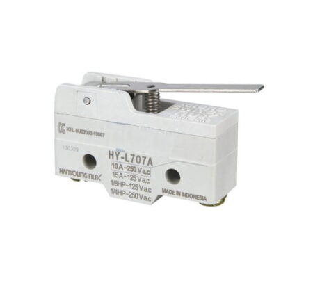 HY-L707A, MICROSWITCH PALANCA CORTA 1NA/NC 10A 250V, MARFIL