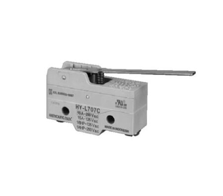 HY-L707C, MICROSWITCH PALANCA LARGA 1NA/NC 10A 250V, MARFIL