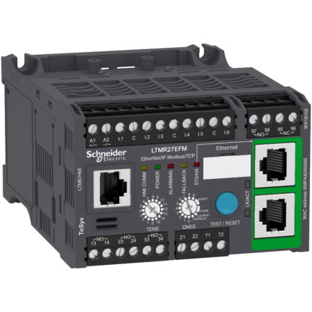LTMR27EFM, RELE ELECTRONICO MULTIFUNCION TESYS T, ETHERNET TCP/IP – ETHERNET IP, 1.35-27A, 100-240VAC LTMR27EFM, RELE ELECTRONICO MULTIFUNCION TESYS T, ETHERNET TCP/IP – ETHERNET IP, 1.35-27A, 100-240VAC