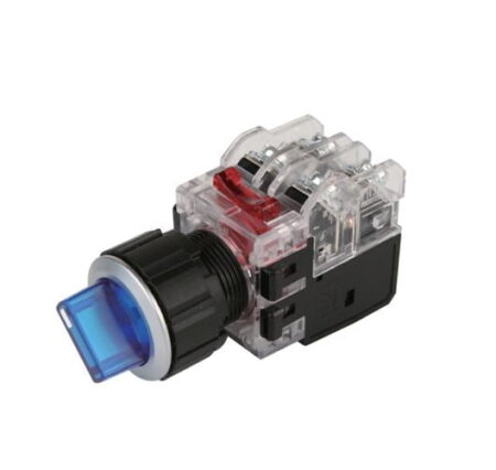 MRT-A2A1A0A, SELECTOR LUMINOSO PLASTICO, 0-1, 2 POSICIONES FIJAS, 1NA+1NC, C/ LED AZUL 100-240VAC, DIAM. 30MM