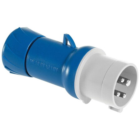 PKE16M424, ENCHUFE INDUSTRIAL AEREO 16A 3P+T 250VAC, COLOR AZUL, IP44