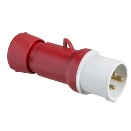 PKE16M433, ENCHUFE INDUSTRIAL AEREO 16A 2P+T 415VAC, COLOR ROJO, IP44