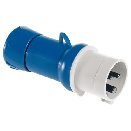 PKE32M423, ENCHUFE INDUSTRIAL AEREO 32A 2P+T 250VAC, COLOR AZUL, IP44