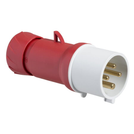 PKE32M434, ENCHUFE INDUSTRIAL AEREO 32A 3P+T 415VAC, COLOR ROJO, IP44