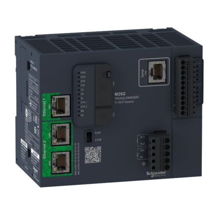 TM262L20MESE8T, PLC MODICON M262, 4DI, 4DO(TRANSISTOR), 3 ETHERNET + SERIAL, 3NS/INSTRUCCION, 24VDC