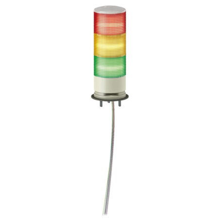 XVGB3W, BALIZA LUMINOSA 3 COLORES, ROJO-AMARILLO-VERDE, MONT. EN BASE, DIAM. 60MM, 24V