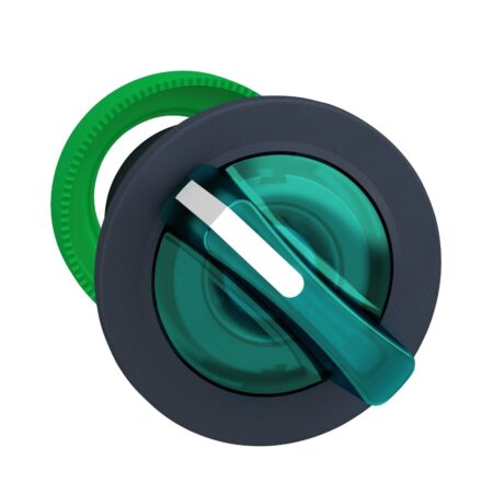 ZB5FK1433, CABEZAL VERDE DE SELECTOR LUMINOSO MANETA CORTA, 0-1, 2 POSICIONES C/ RETORNO IZQUIERDA, DIAM. 30MM