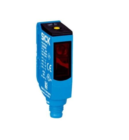 WL9-3P2232, SENSOR FOTOELECTRICO REFLEX ALC. 5mts PNP/NA+NC CONEX. M08, 4 PINES IP69K MAT. PLASTICO