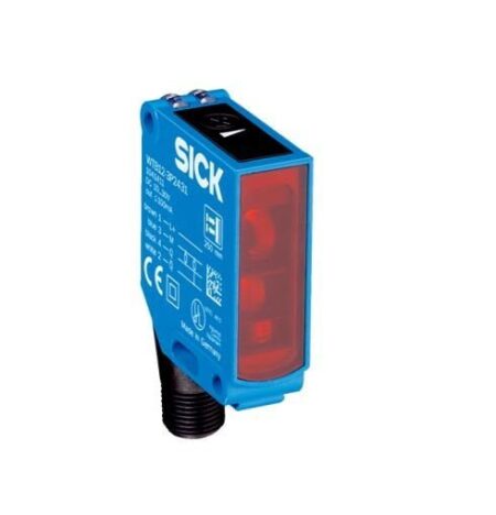 WTB12-3P2431, SENSOR FOTOELECTRICO DIFUSO SUPRESION DE FONDO ALC. 350mm PNP/NA+NC CONEX. M12, 4 PINES IP69K MAT. METAL