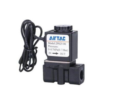 2P025-06, ELECTROVALVULA SELENOIDE DE 2/2 VIAS, 1/8″ NPT NC BOB. 24VAC, PVC