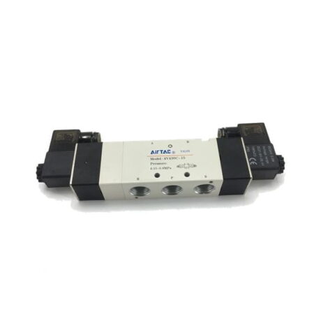 4V430C-15B, 4V430C15B – ELECTROVALVULA NEUMATICA BIESTABLE 5/3 VÍAS CENTRO CERRADO, 0.15-0.8MPA, CONEX. 1/2″, BOB. 24VDC 4V430C-15B, 4V430C15B – ELECTROVALVULA NEUMATICA BIESTABLE 5/3 VÍAS CENTRO CERRADO, 0.15-0.8MPA, CONEX. 1/2″, BOB. 24VDC