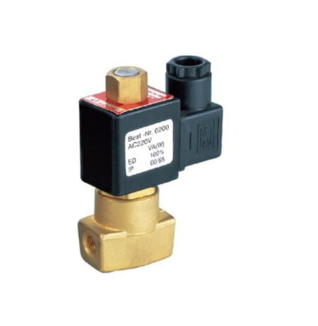 AB42-02-DC24V, ELECTROVALVULA SOLENOIDE DE ACCIÓN DIRECTA 2/2 VÍAS, G1/4″-G3/8″, 0-1.5MPA, NA, BOB. 24VDC, BRONCE