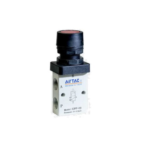 S3PF-06RT, PULSADOR RASANTE DE 1/8» NPT NC, ROJO