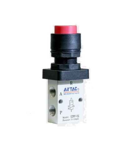 S3PP-08RT, PULSADOR SALIENTE DE 1/4» NPT NC, ROJO